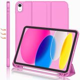 iMieet Yeni iPad 10. Nesil Kılıf 2022 10,9 İnç Kalem Tutuculu, Yumuşak TPU Sırtlı Üç Katlı Stand Akıllı Kılıf, Otomatik Uyanma/Uyku (Şiş Kırmızısı)