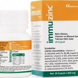 Immuzinc 20 Kapsül Betaglucan Multivitamin Mineral Içeren Teg