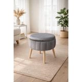 İMOKA DİZAYN ARLİN Babyface Antrasit Modern Sandıklı Dekoratif Puf Sandalye Antrasit 48 x 48