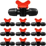 iMopo 10 Paket Damla Sulama Anahtarı Vanaları, 1/2 İnç Damla Borusu için Hat İçi Dikenli Kilitleme Kapısı Vanaları (1/2 "ID x0.6-0.6" OD), 16MM Damla Sulama Borusu Kaplin Vana Konnektörleri
