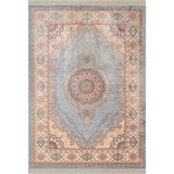 Imperial Luxe Il004g Gri Krem Çerçeveli Göbekli Halı Klasik Desen 100 Tarak Bambu Viskon İpek Serisi 100 X 300 Grı