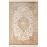 Imperial Luxe Il005s Krem Çerçeveli Göbekli Halı Klasik Desen 100 Tarak Bambu Viskon İpek Serisi 240 X 340 Krem