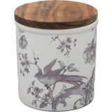 Imperial Porcelain Monplaisir Ahşap Kapaklı Desenli Porselen Orta Boy Kavanoz - Standart