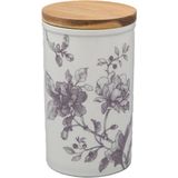 Imperial Porcelain Monplaisir Ahşap Kapaklı Desenli Porselen Yüksek Boy Kavanoz - Standart