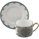Imperial Porcelain Zambak Desenli Porselen Çay Fincanı ve Tabağı - Standart