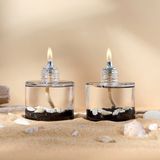 Imperiums Ocean Black Cylinder Dekoratif Kandil Mum 2'li Set - Siyah - 2 Adet