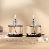 impeRiums Ocean Black Cylinder Dekoratif Kandil Mum 2'li Set