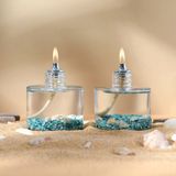 Imperiums Ocean Blue Cylinder Dekoratif Kandil Mum 2'li Set - Mavi - 2 Adet
