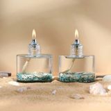 Imperiums Ocean Green Cylinder Dekoratif Kandil Mum 2'li Set - Yeşil - 2 Adet