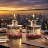 impeRiums Ocean Lilac Cylinder Dekoratif Kandil Mum 2'li Set