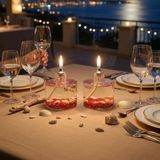 Imperiums Ocean Red Cylinder Dekoratif Kandil Mum 2'li Set - Kırmızı - 2 Adet