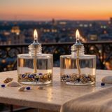 impeRiums Sea Shell Cylinder Dekoratif Kandil Mum 2'li Set