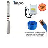 İmpo Sk 404/27 Krom Başlıklı Derin Kuyu 3 Hp Monofaze Motorlu 35 mt Kablolu Panolu Dalgıç Pompa AYCI0000046
