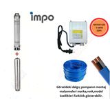 İmpo SK 406/13 Krom Başlıklı Derin Kuyu 2 Hp Monofaze Motorlu 30 mt Kablolu Panolu Dalgıç Pompa