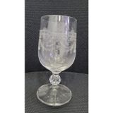 Import Associates Vintage Kristal Kadeh, Kazınmış Çiçek Desenli, Çok Yönlü Toplu Sap, Şeffaf, Bohemia Kristal, 12 cm