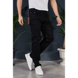 IMPOSING JNS Yüksek Bel Regular Fit Battal Boy Siyah Erkek Kot Pantolon Yeni Sezon