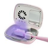 Impresive Smile Etkileyici Şarj Edilebilir Mini UV Diş Fırçası Sterilizatör Kılıfı, Seyahat veya Ev için Fan ve USB kablosu, Uzun Pil Ömrü ve Geliştirilmiş Kılıf Havalandırması (Mavi)