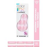Impress Color FX Kendinden Yapışkanlı Takma Tırnak Kısa Pembe Simli
