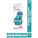 Impress Color FX Kendinden Yapışkanlı Takma Tırnak Kısa Yeşil Mor