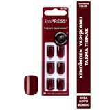 Impress Color Kendinden Yapışkanlı Takma Tırnak Bordo Small Kısa