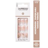 Impress Kendinden Yapışkanlı Takma Tırnak French Taşlı Small