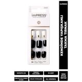 Impress Kendinden Yapışkanlı Takma Tırnak Kısa Siyah Beyaz