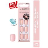 Impress Kendinden Yapışkanlı Takma Tırnak Parlak Açık Pembe Small