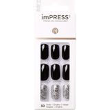 Impress Kendinden Yapışkanlı Takma Tırnak Siyan Simli