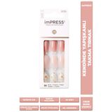 Impress Kendinden Yapışkanlı Takma Tırnak Uzun Çiçekli
