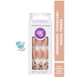 Impress Kendinden Yapışkanlı Takma Tırnak Uzun Medium Nude Çiçekli