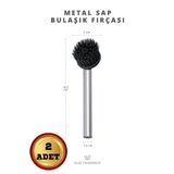 Impress Küçük Boy 2'li Set Çok Amaçlı Metal Saplı Pratik Lavabo Ve Bulaşık Temizlik Fırçası (2 ADET)