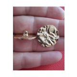 İMREN AKSESUAR Gold Altın Buruşuk Daire Tasarım Düğme 2,5 Cm Metal Düğme Kaban Trençkot Ceket Düğmesi - 6lı Paket