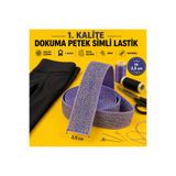 İMREN AKSESUAR Sert Petek Dokuma Simli Mor Renkli 2,5 cm Dayanıklı Paça Don ve Bel Lastiği 1 Paket 3 Metre