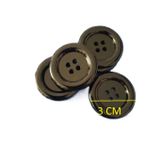 imrenaksesuar 10 adet 15/20/25//30/35/40/45 mm Siyah Yuvarlak Düğmeler 4 Delikli Ceket Düğmeleri İşçilik, Takım Elbise Kumaş Yapımı Ceket Takım (SİYAH, 3 CM)
