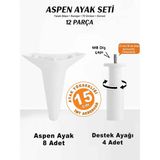 İmt Aksesuar Aspen 15 cm (12 'li Set) Robot Süpürge Uyumlu Beyaz Mobilya Kanepe Koltuk Baza Dolap Tv Ünitesi Yatak Odası Konsol Ayağı