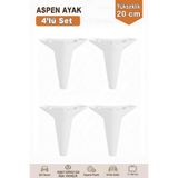 İmt Aksesuar Aspen 20 cm (4'lü Set) Koltuk Baza Dolap Tv Ünitesi Yatak Odası Konsol Ayağı - Beyaz