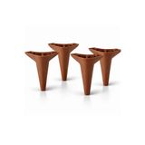 İmt Aksesuar Aspen Mobilya Ayağı 15 cm (4'lü Set) Ceviz Robot Süpürgeye Uyumlu Koltuk Baza Dolap Tv ünitesi Ayağı