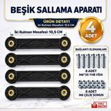 İmt Aksesuar Beşik Sallama Aparatı (Iki Rulman Deliği Aralığı 10,5 Cm) 4 Adet - Siyah