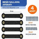 İmt Aksesuar Beşik Sallama Aparatı (Iki Rulman Deliği Aralığı 12 Cm) 4 Adet - Siyah