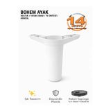 İMT AKSESUAR Bohem 14 cm Beyaz Mobilya Ayağı Robot Süpürgeye Uyumlu Koltuk Dolap Tv Ünitesi Konsol Ayağı Beyaz