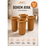 İMT AKSESUAR BOHEM Mobilya Ayağı 15 CM 4 Adet Robot Süpürge Uyumlu Koltuk Kanepe TV Ünitesi Baza Dolap Ayağı Modern Plastik Ayak