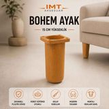 İmt Aksesuar Bohem Mobilya Ayağı 15 cm Robot Süpürge Uyumlu Koltuk Kanepe Tv Ünitesi Baza Dolap Ayağı Modern Plastik Ayak - Meşe - Tekli
