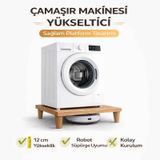 İmt Aksesuar Çamaşır Makinesi Yükseltici 60x60 Cm 12 Cm Platform Robot Süpürge Uyumlu Titreşim Azaltıcı Sonomo Meşe