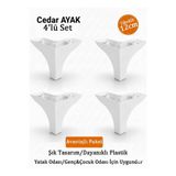 İMT AKSESUAR CEDAR 12 CM (4 ADET) Koltuk Yatak Odası Tv Ünitesi Konsol ve Sehpa genç ve çocuk odası Ayağı CEVİZ Beyaz