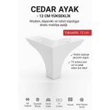 İMT AKSESUAR CEDAR 12 CM Koltuk Yatak Odası Tv Ünitesi Konsol ve Sehpa genç ve çocuk odası Ayağı BEYAZ Beyaz