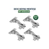 İMT AKSESUAR Deve Boynu (4 Adet) Mobilya Dolap Kapak Menteşesi Metalik