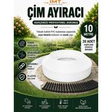 İmt Aksesuar Esnek Pvc Çim Ayırıcı Bahçe Peysaj Düzenleyici (10 Metre Beyaz) Çim Sınırlayıcı Esnek Plastik Taş Toprak Ayraç Bariyer Peyzaj Bordürü