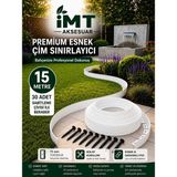 İmt Aksesuar Esnek Pvc Çim Ayırıcı Bahçe Peysaj Düzenleyici (15 Metre Beyaz) Çim Sınırlayıcı Esnek Plastik Taş Toprak Ayraç Bariyer Peyzaj Bordürü