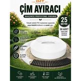 İmt Aksesuar Esnek Pvc Çim Ayırıcı Bahçe Peysaj Düzenleyici (25 Metre Beyaz) Çim Sınırlayıcı Esnek Plastik Taş Toprak Ayraç Bariyer Peyzaj Bordürü