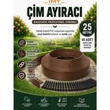 İmt Aksesuar Esnek Pvc Çim Ayırıcı Bahçe Peysaj Düzenleyici (25 Metre Kahverengi) Çim Sınırlayıcı Esnek Plastik Taş Toprak Ayraç Bariyer Peyzaj Bordürü